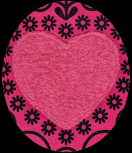 fluffy boucle heart applique